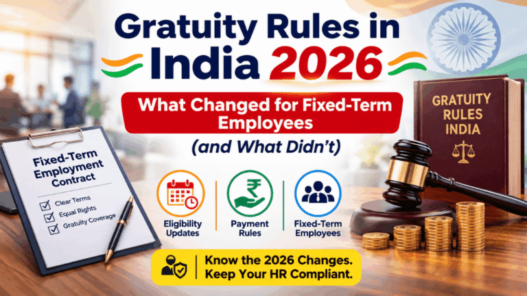Gratuity Rules in India 2026: What Changed for Fixed-Term Employees (and What Didn’t)